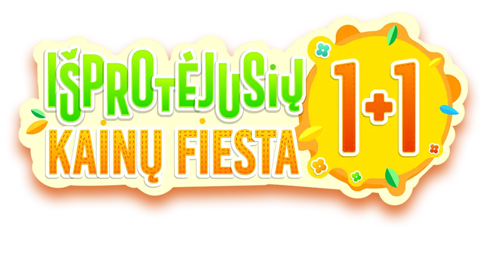 Išprotėjusių kainų fiesta: 1+1