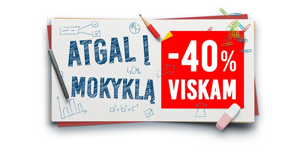 Atgal į mokyklą: -40% viskam