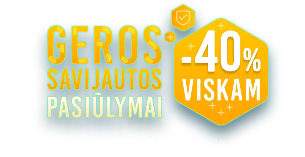 Geros savijautos pasiūlymai: -40% viskam