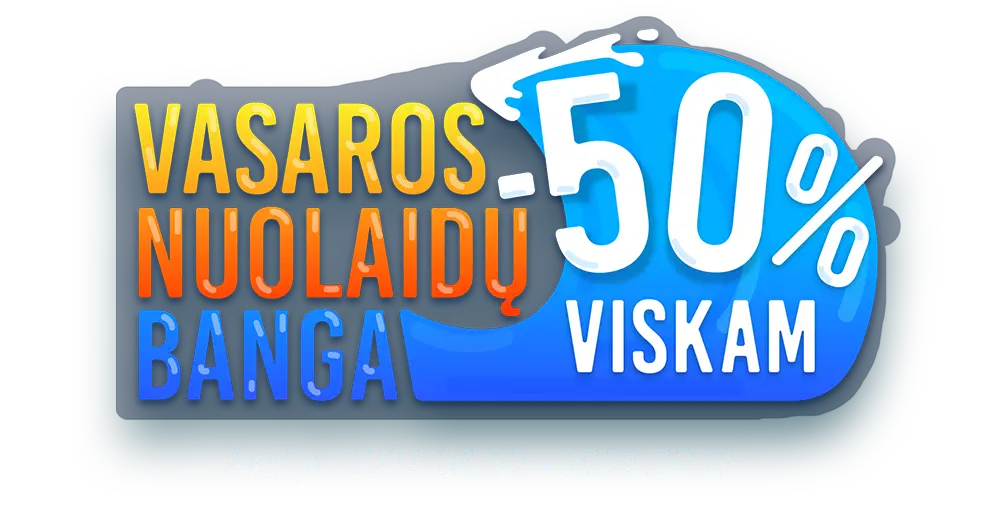 Vasaros nuolaidų banga: -50% viskam