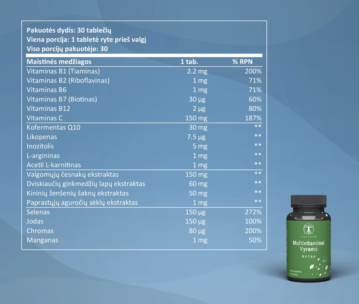 Multivitaminai vyrams - prenumerata