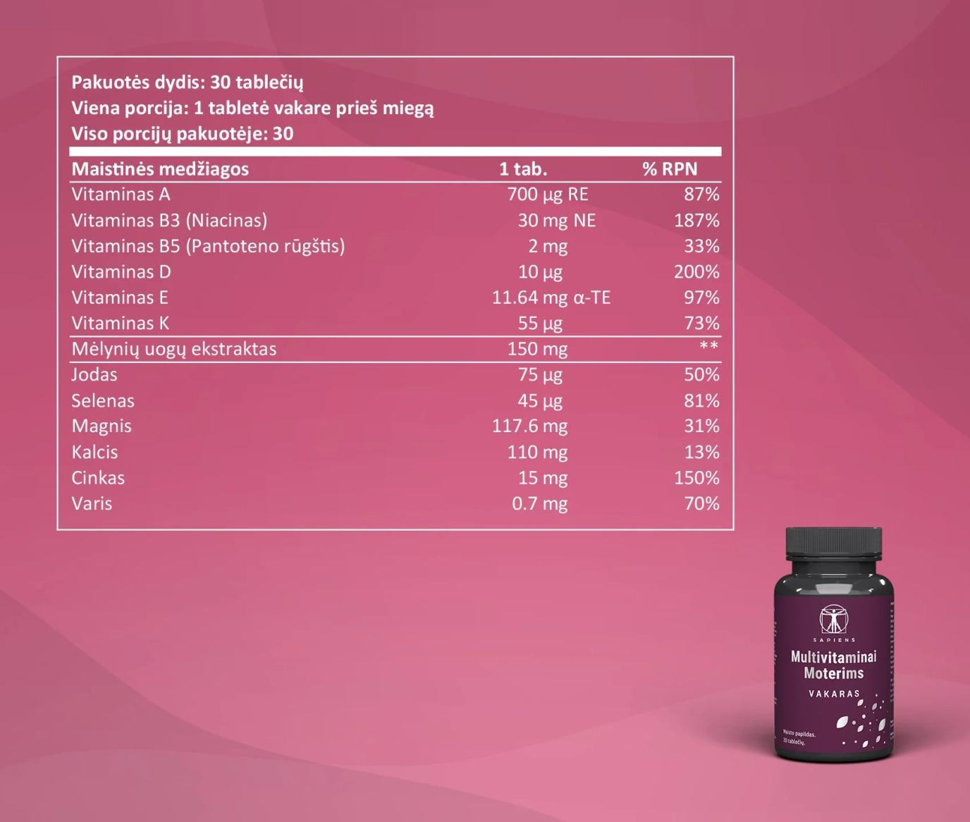 Multivitaminai Moterims