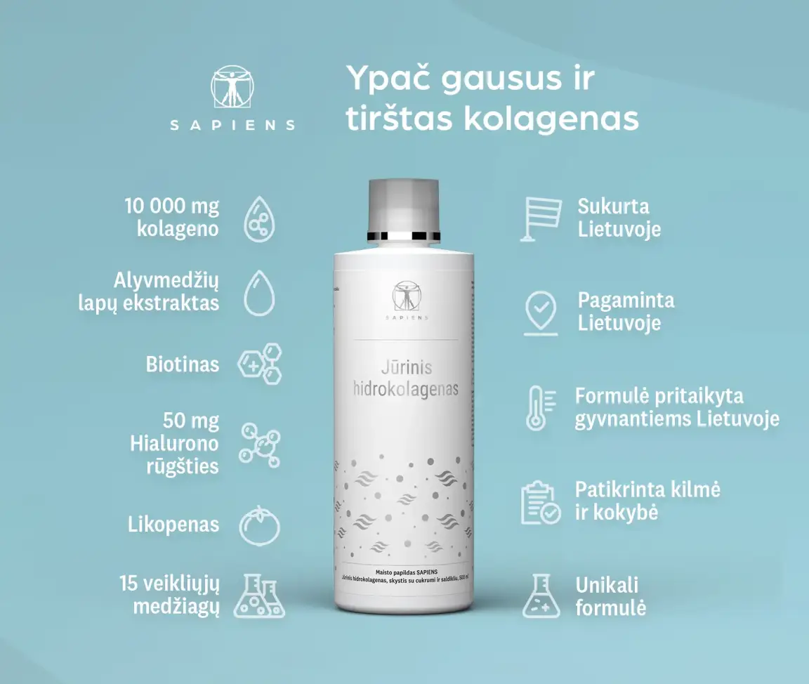 Jūrinis Hidrokolagenas (su hialuronu)