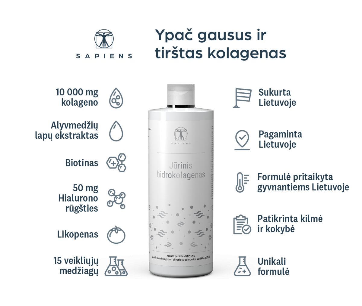 Jūrinis Hidrokolagenas (su hialuronu)