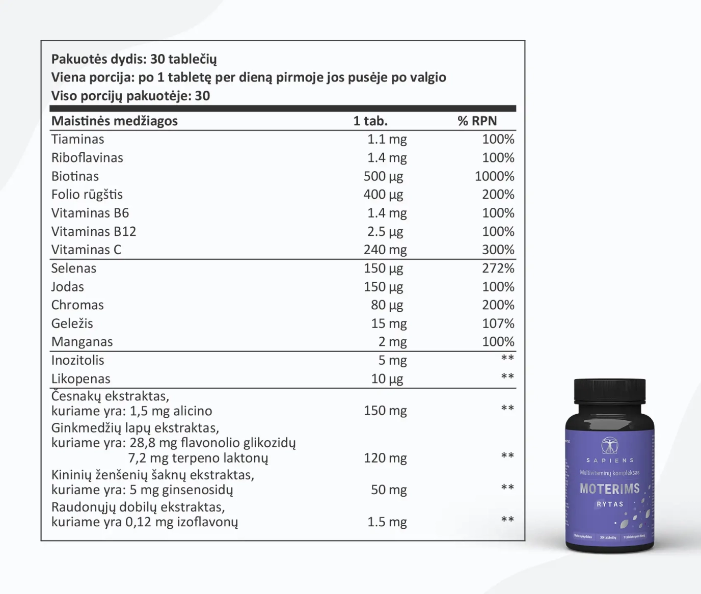 Vitaminų Rinkinys Moterims