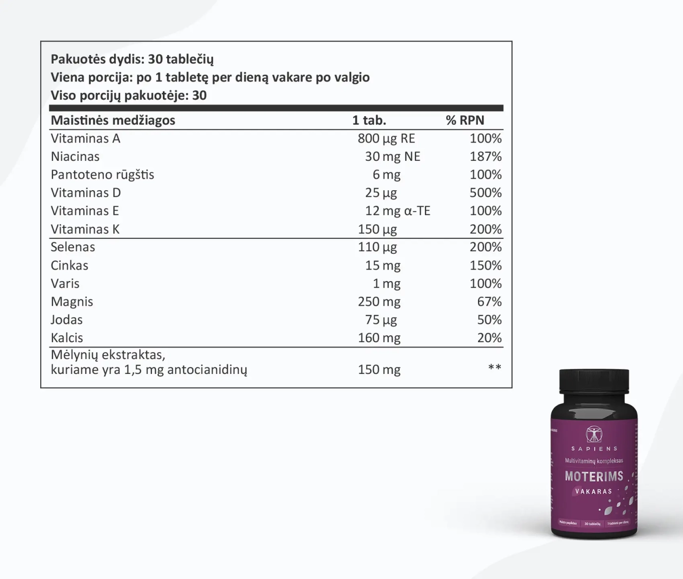 Vitaminų Rinkinys Moterims