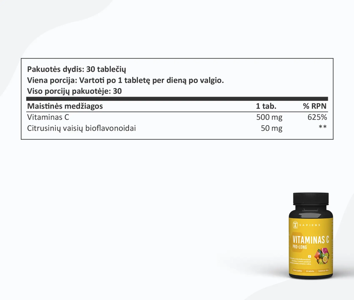 Vitaminas C PRO-LONG