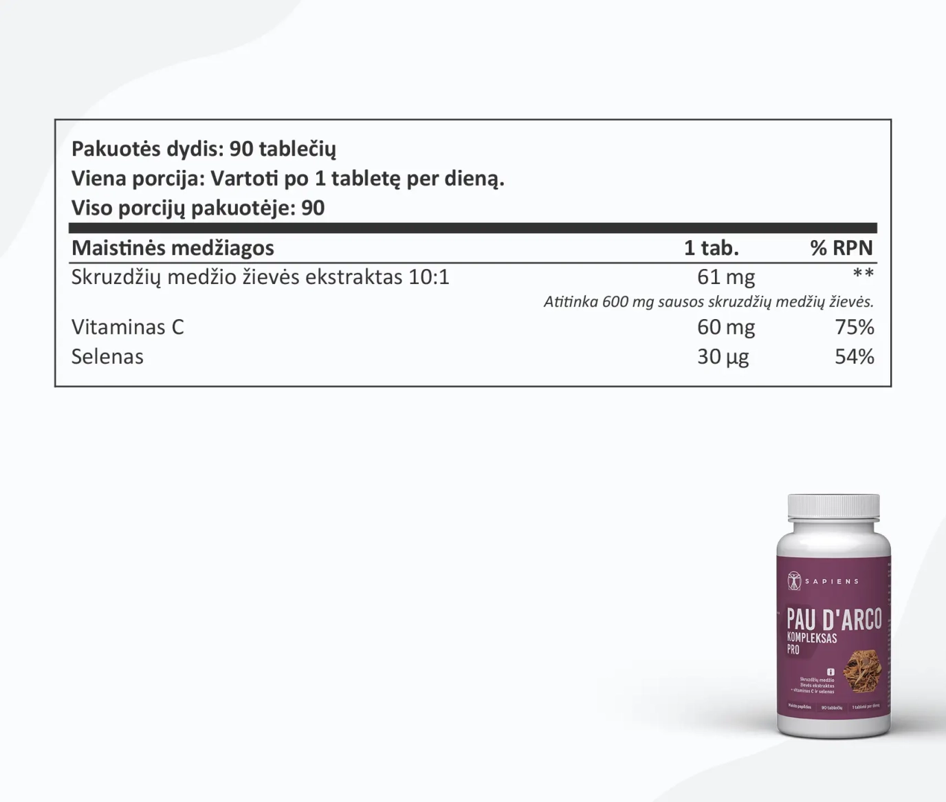 Vitaminų rinkinys imunitetui