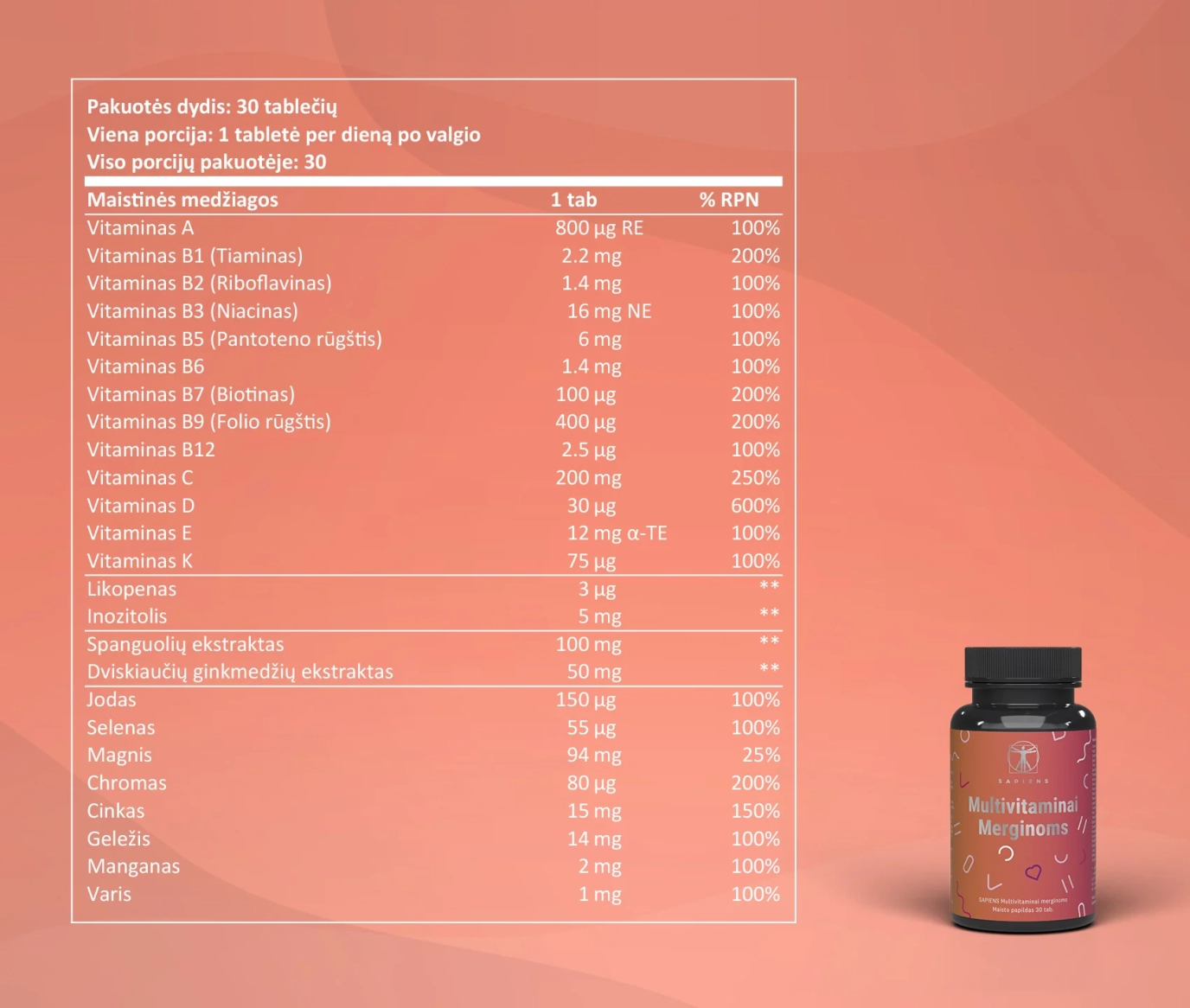 Multivitaminai merginoms