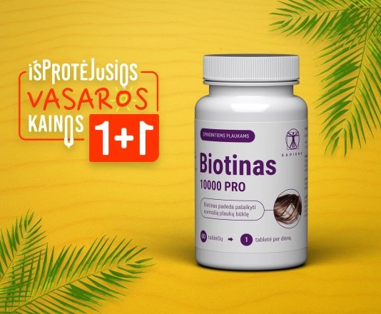 Biotinas 10000 PRO 1+1