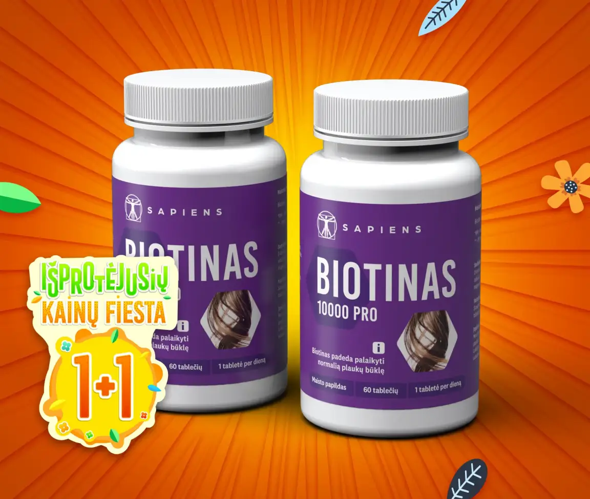 Biotinas 10000 PRO 1+1
