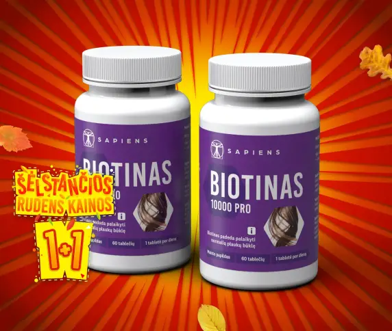 Biotinas 10000 PRO 1+1