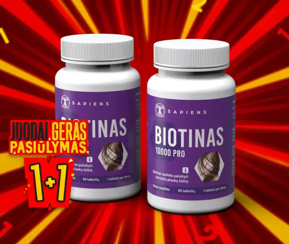 Biotinas 10000 PRO 1+1
