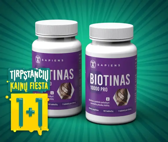 Biotinas 10000 PRO 1+1