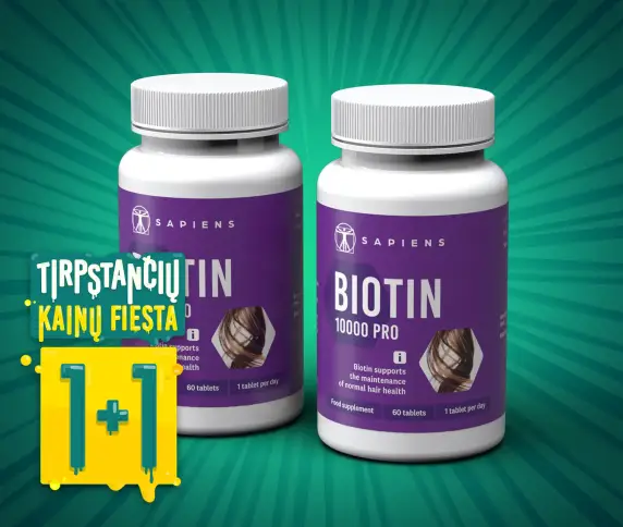 Biotinas 10000 PRO 1+1