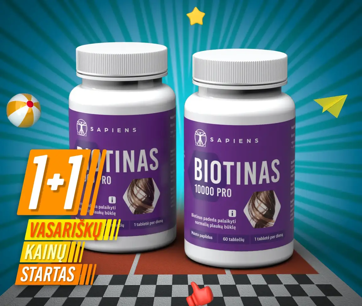 Biotinas 10000 PRO 1+1