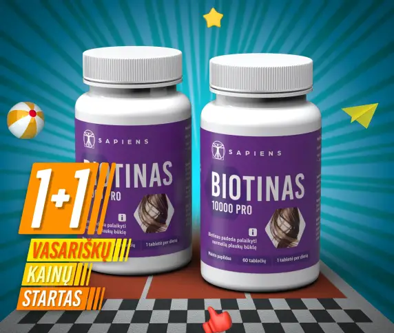 Biotinas 10000 PRO 1+1