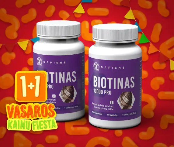 Biotinas 10000 PRO 1+1
