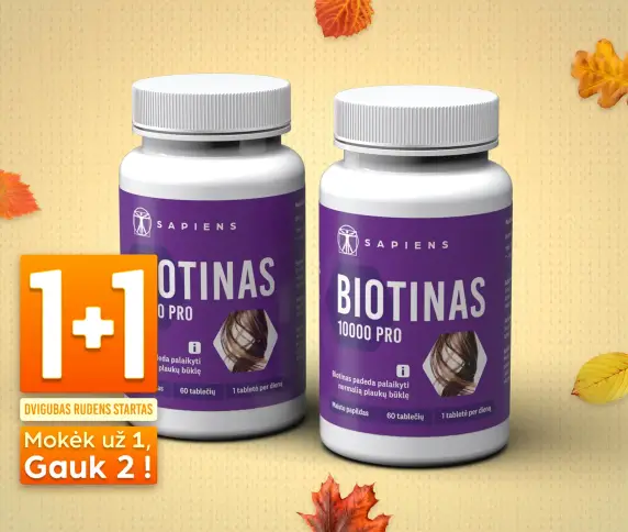 Biotinas 10000 PRO 1+1