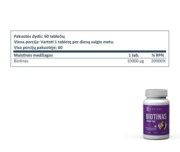 Biotinas 10000 PRO 1+1