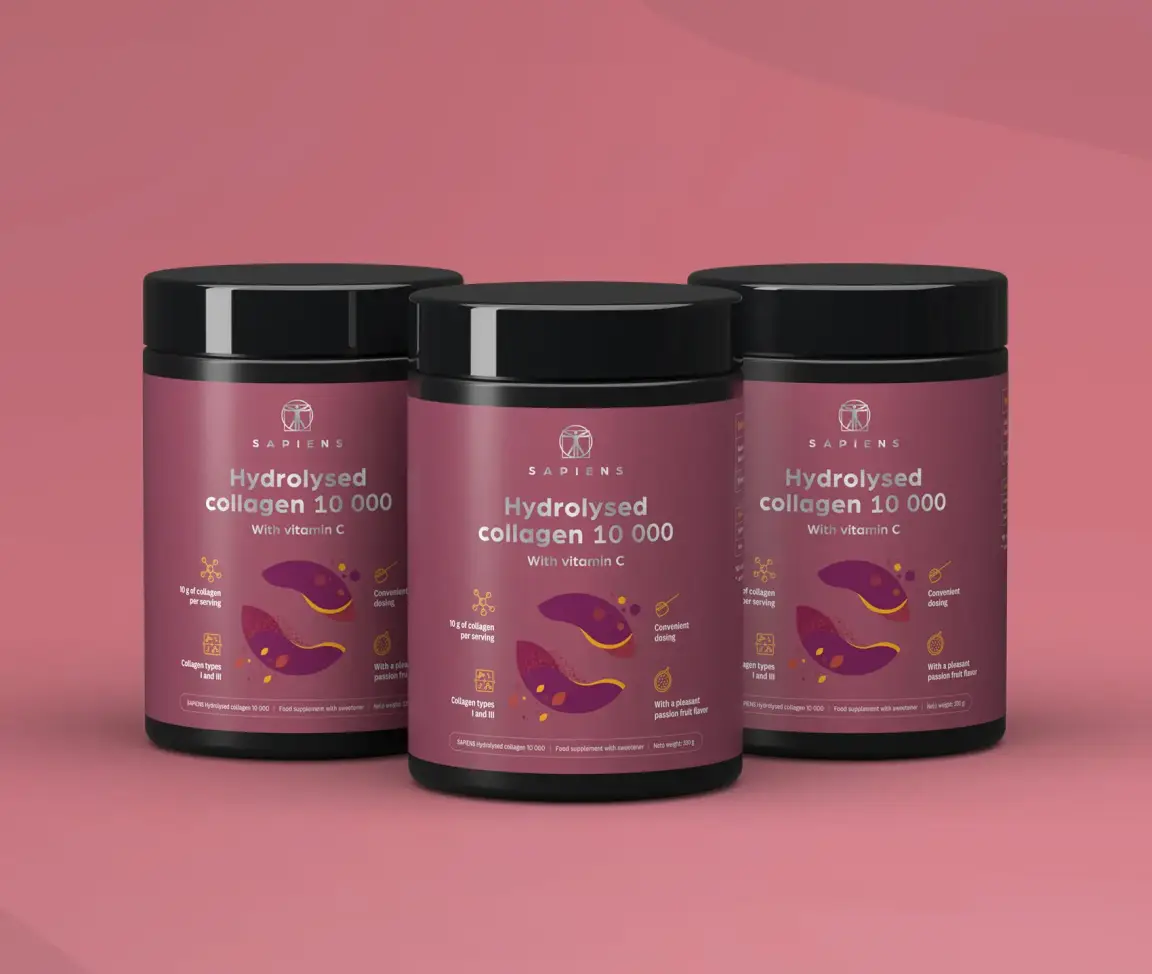 Grynas kolagenas (su vit. C) x 3 Rinkinys