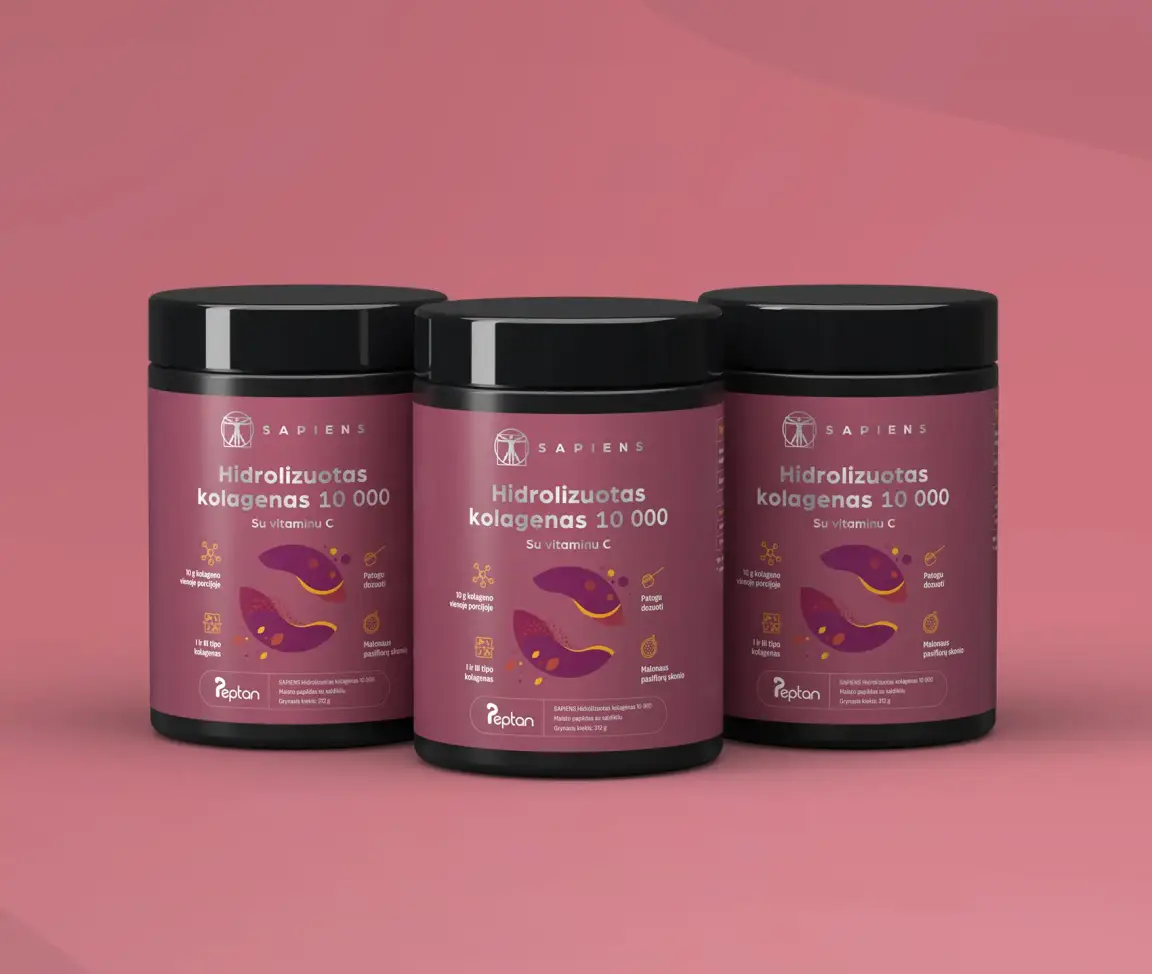 Grynas kolagenas (su vit. C) x 3 Rinkinys