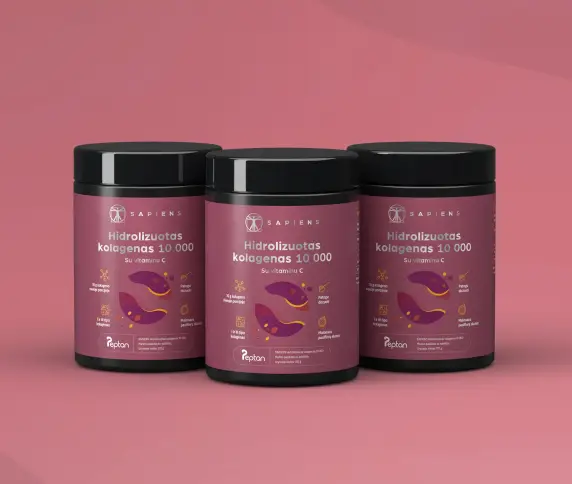 Grynas kolagenas (su vit. C) x 3 Rinkinys