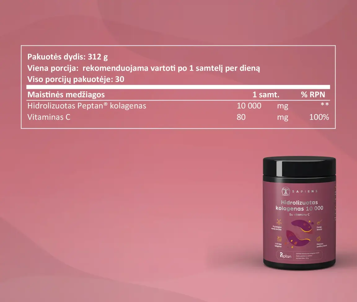 Grynas kolagenas (su vit. C) x 3 Rinkinys