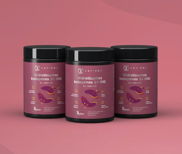 Grynas kolagenas (su vit. C) x 3 Rinkinys