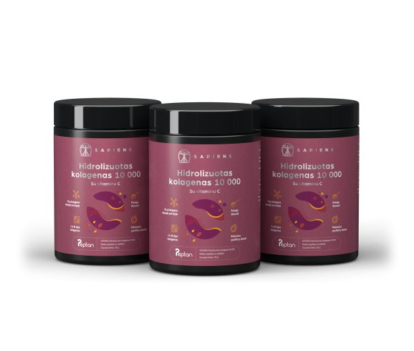 Grynas kolagenas (su vit. C) x 3 Rinkinys
