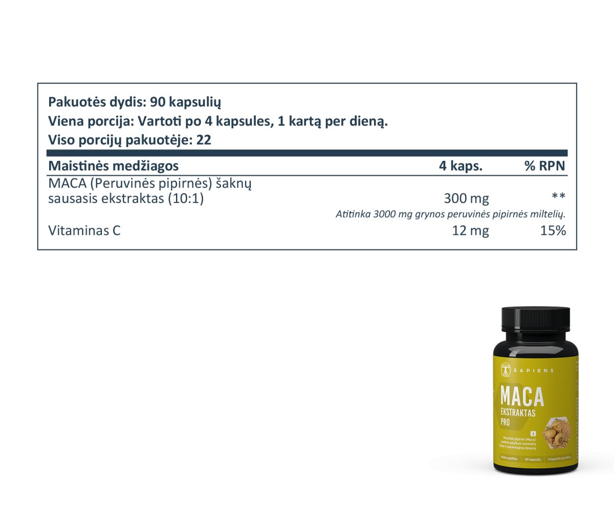 Maca ekstraktas PRO 1+1