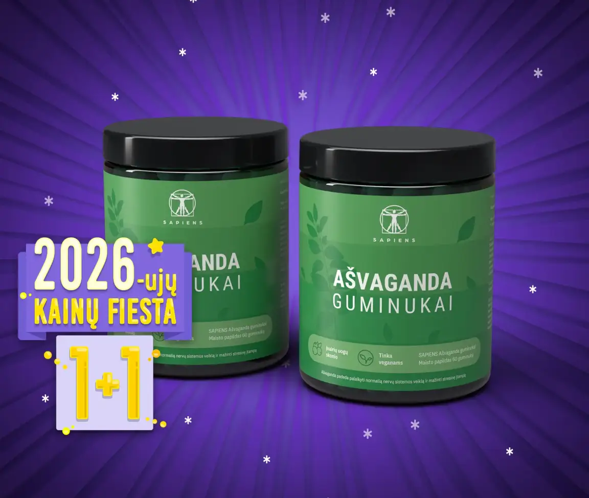 Ašvaganda guminukai 1+1