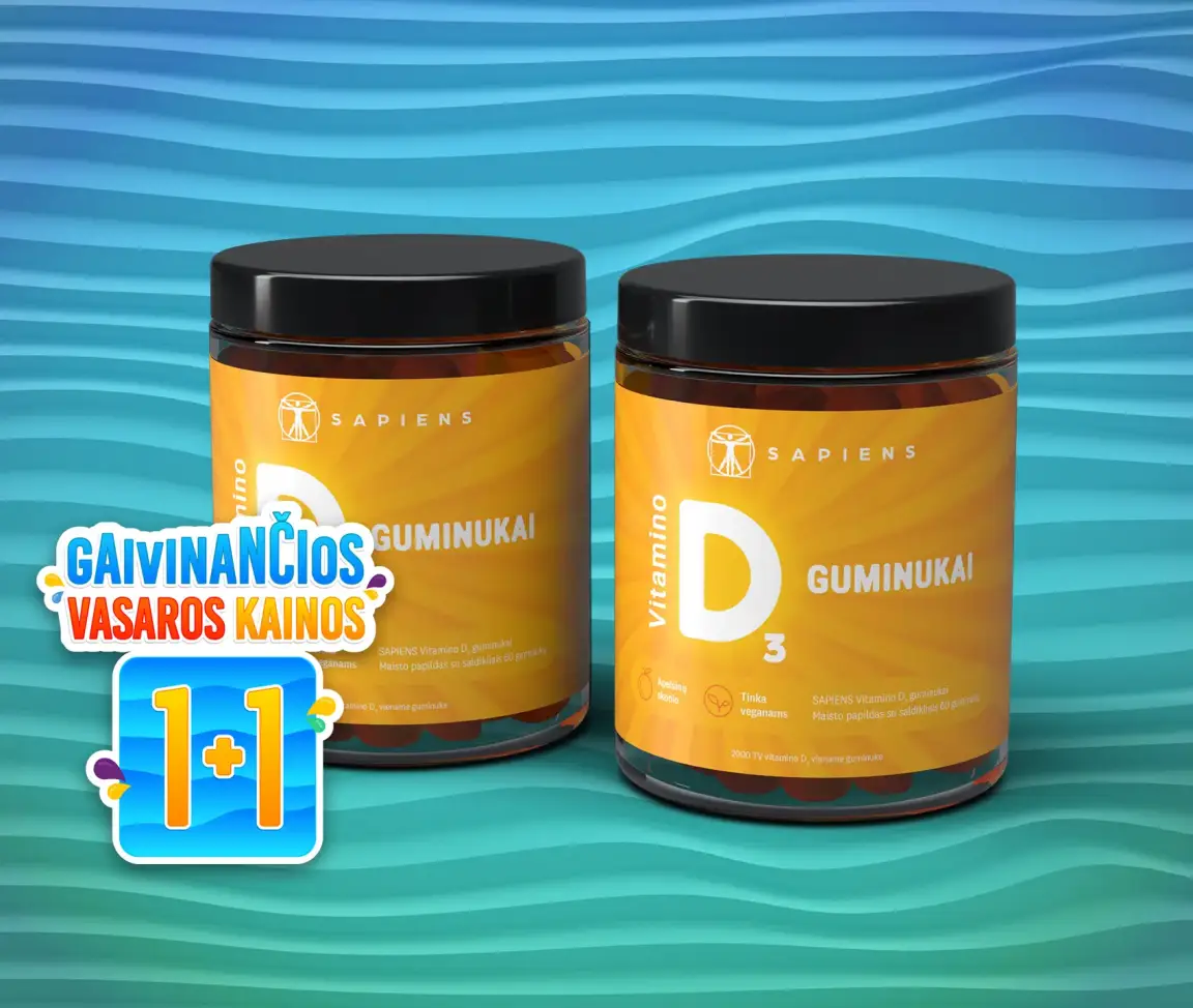 Vitamino D3 guminukai 1+1