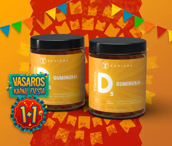 Vitamino D3 guminukai 1+1