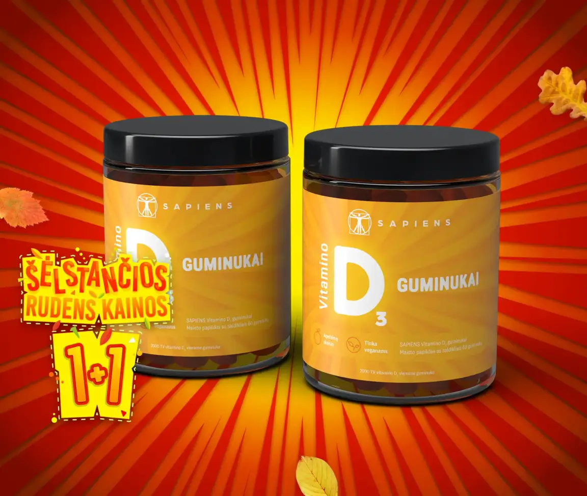 Vitamino D3 guminukai 1+1