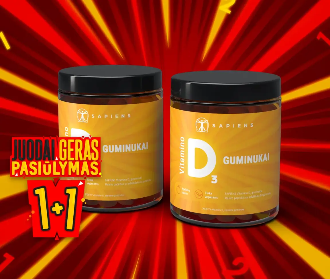 Vitamino D3 guminukai 1+1