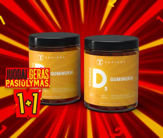 Vitamino D3 guminukai 1+1