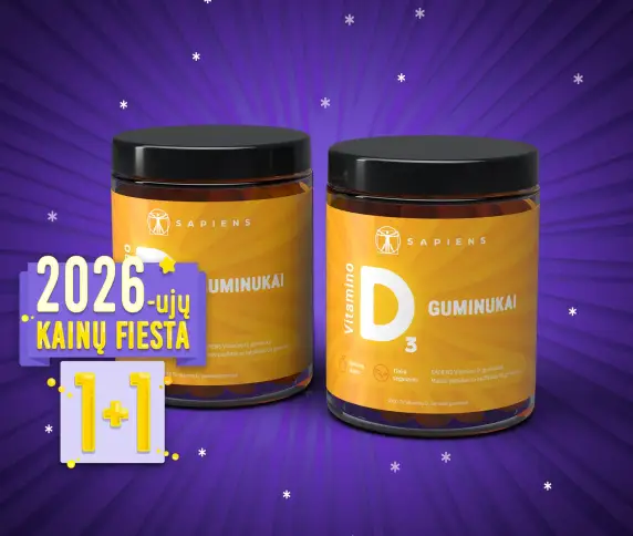 Vitamino D3 guminukai 1+1