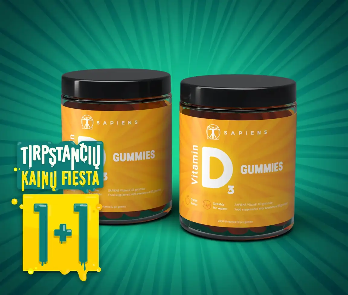 Vitamino D3 guminukai 1+1