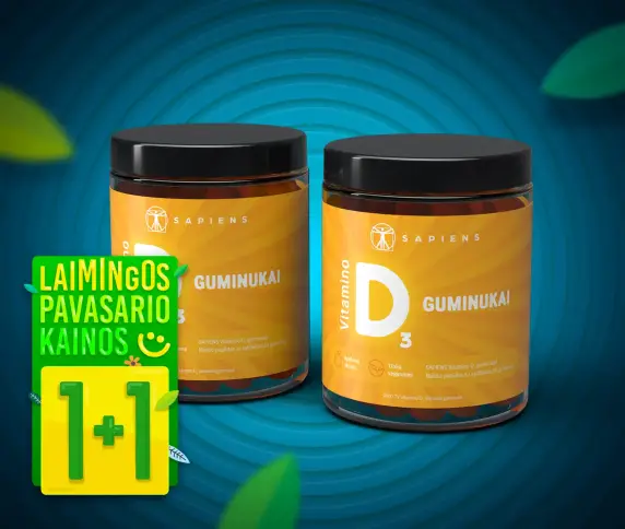 Vitamino D3 guminukai 1+1