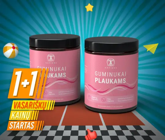 Guminukai plaukams 1+1