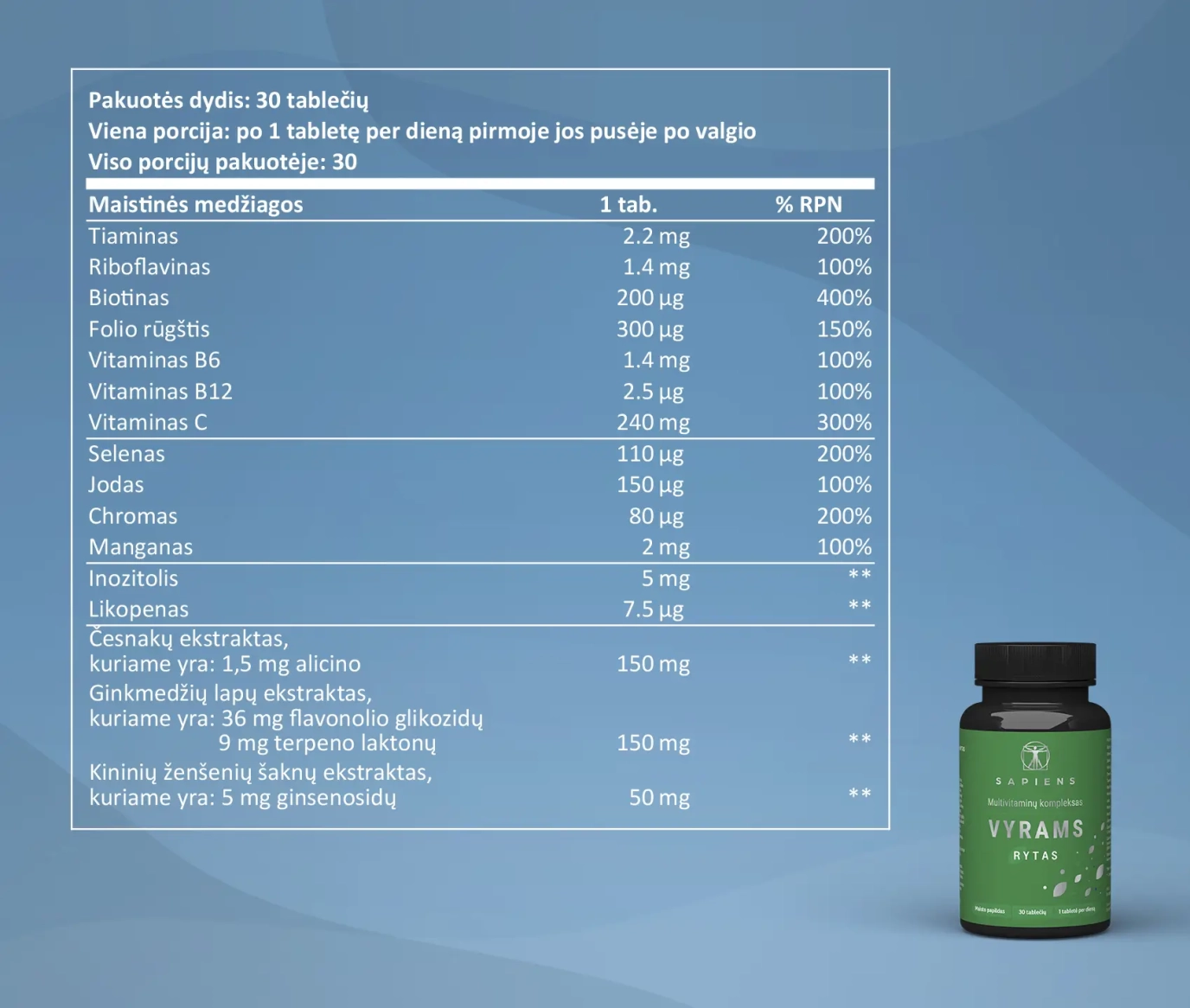 Multivitaminų komplekso Vyrams x 3 Rinkinys