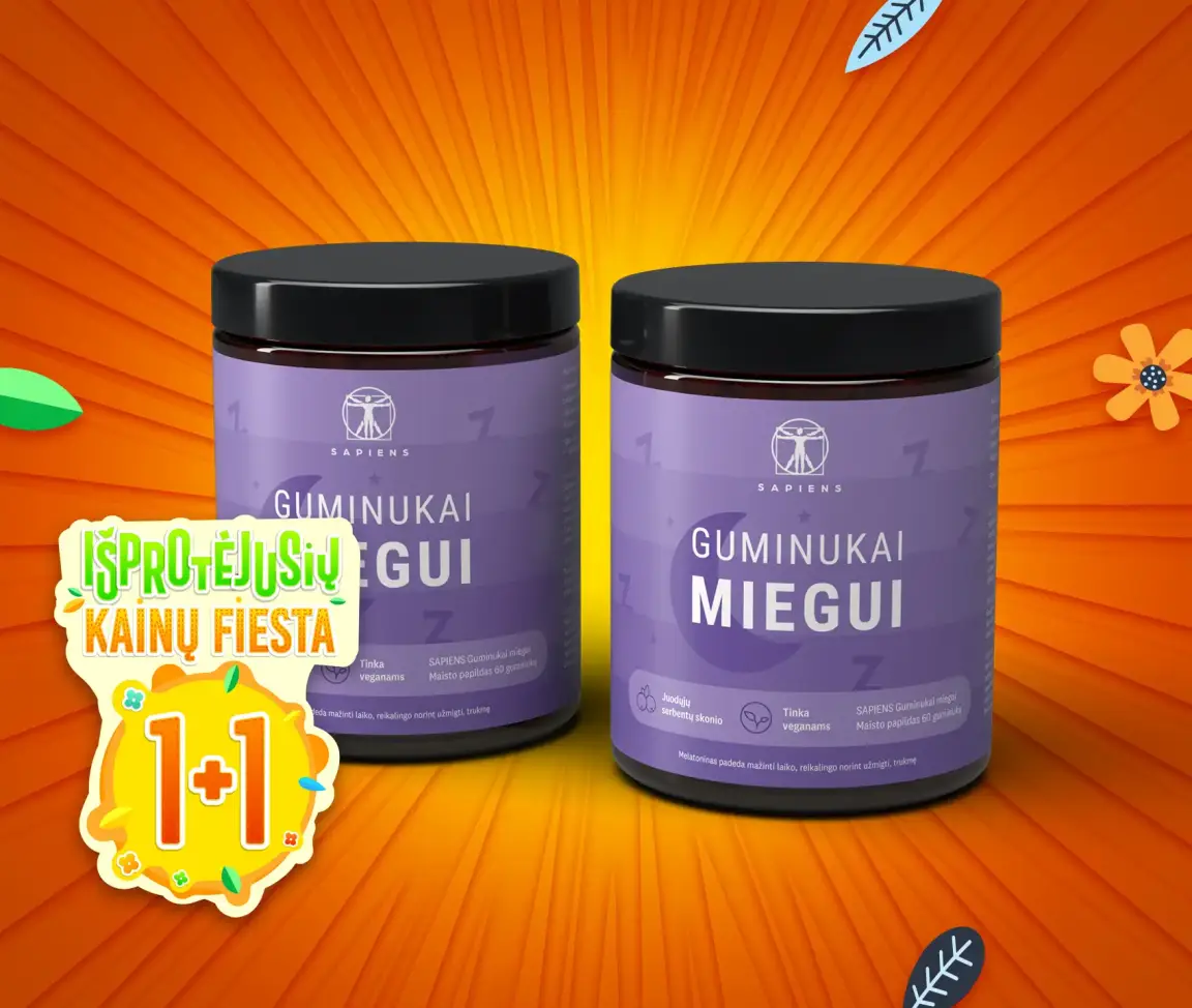 Guminukai miegui (su melatoninu) 1+1