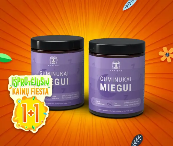 Guminukai miegui (su melatoninu) 1+1