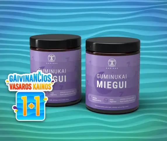 Guminukai miegui (su melatoninu) 1+1