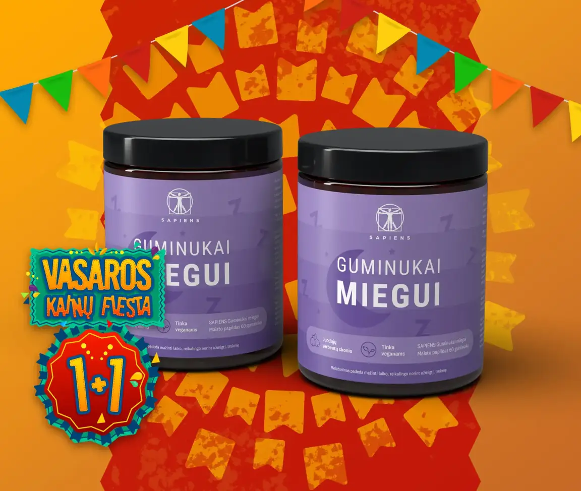 Guminukai miegui (su melatoninu) 1+1