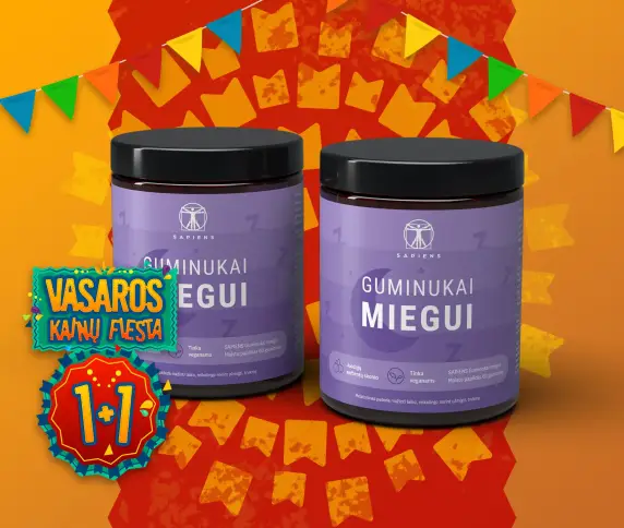 Guminukai miegui (su melatoninu) 1+1