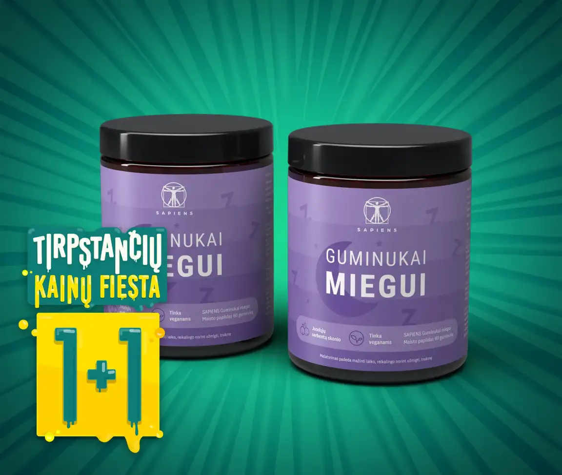 Guminukai miegui (su melatoninu) 1+1