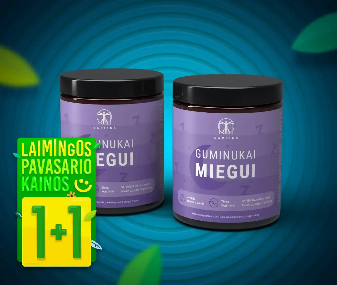 Guminukai miegui (su melatoninu) 1+1