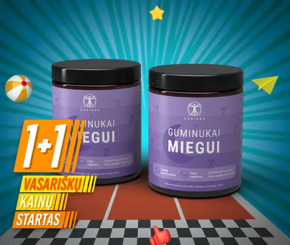 Guminukai miegui (su melatoninu) 1+1